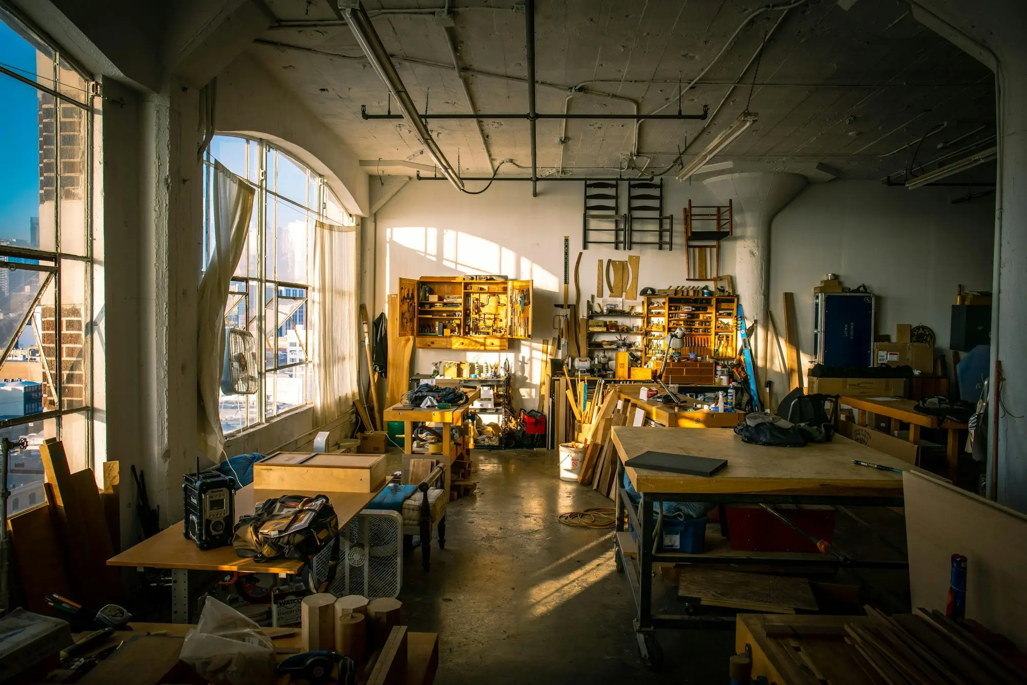 Shop fit-out underway in a bright retail space